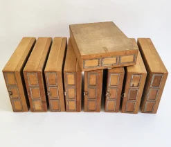 Clearance Pamono Industrial Wooden Storage Box, 1920s
