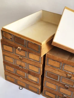 Clearance Pamono Industrial Wooden Storage Box, 1920s