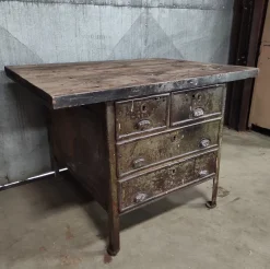 Pamono Industrial Workbench in Metal & Wood><noscript><img width=