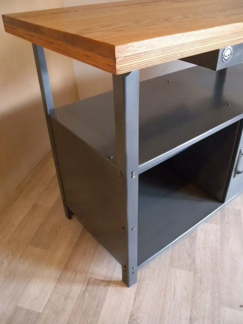 Pamono Industrial Workbench with Harley Davidson Airbrush> Worktables & Workbenches