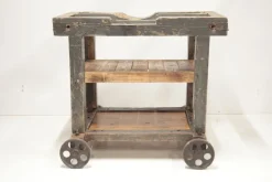 New Pamono Industrial Worktable on Wheels, Former Czechoslovakia, 1960s