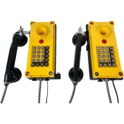 Pamono Industry Wall Mount Telephones in Bright Yellow from Tesla, 2004, Set of 2> Electronics