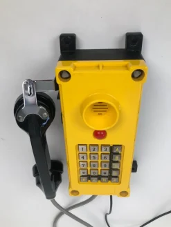 Pamono Industry Wall Mount Telephones in Bright Yellow from Tesla, 2004, Set of 2><noscript><img width=