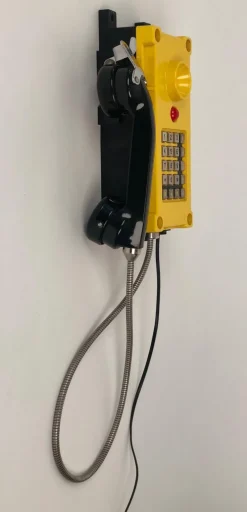 Pamono Industry Wall Mount Telephones in Bright Yellow from Tesla, 2004, Set of 2><noscript><img width=