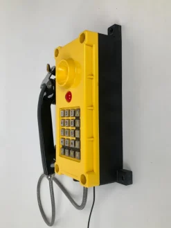 Pamono Industry Wall Mount Telephones in Bright Yellow from Tesla, 2004, Set of 2><noscript><img width=
