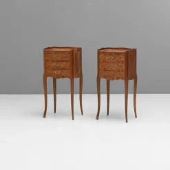 Pamono Inlaid Bedside Tables, 1950s, Set of 2> Nightstands