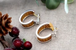 Pamono Interlaced 2-Tone 18 Karat Gold Earrings in with Omega Clasps, Set of 2><noscript><img width=