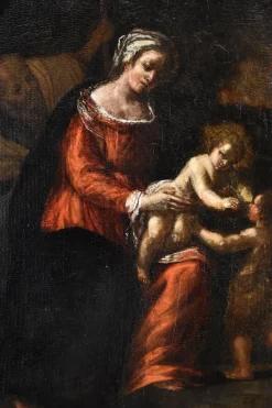 Pamono Ippolito Scarsella, Holy Family with St John, 1600, Oil on Board, Framed><noscript><img width=