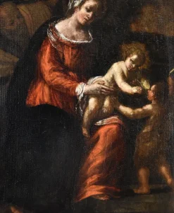 Pamono Ippolito Scarsella, Holy Family with St John, 1600, Oil on Board, Framed><noscript><img width=