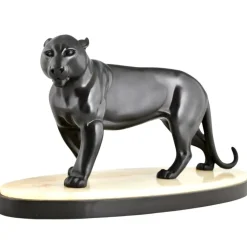 Pamono Irenee Rochard, Art Deco Panther Sculpture, 1930s, Bronze><noscript><img width=