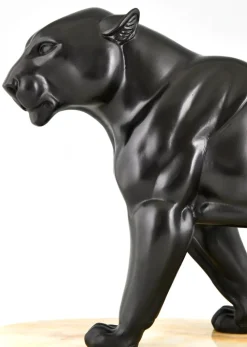 Pamono Irenee Rochard, Art Deco Panther Sculpture, 1930s, Bronze><noscript><img width=