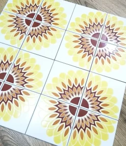 Pamono Iris Starburst Tiles, Italy, 1970s, Set of 24><noscript><img width=