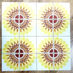 Pamono Iris Starburst Tiles, Italy, 1970s, Set of 24><noscript><img width=