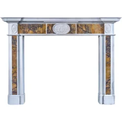 Pamono Irish Georgian Statuary and Siena Marble Fireplace Mantel, Late 18th Century