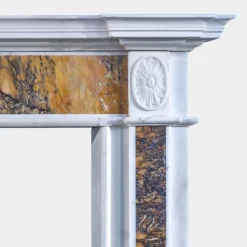 Pamono Irish Georgian Statuary and Siena Marble Fireplace Mantel, Late 18th Century