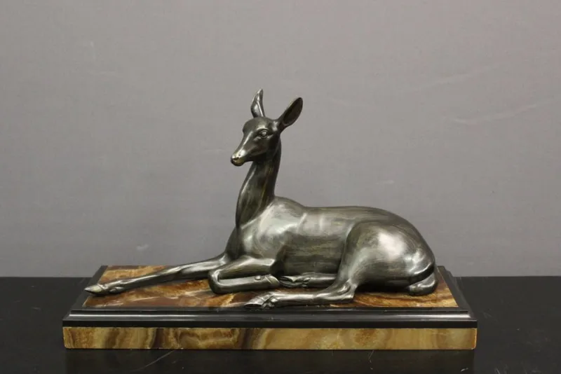 Pamono Irénée Rochard, Art Deco Antelope, 1920s, Babbitt> Art Deco