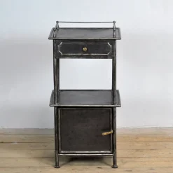 Clearance Pamono Iron & Brass Nightstand, 1910s