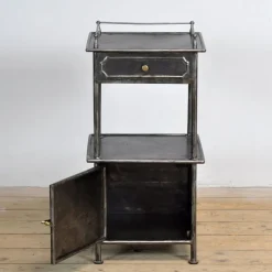 Clearance Pamono Iron & Brass Nightstand, 1910s