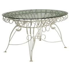Pamono Iron and Glass Garden Table, 1960s> Garden Tables