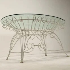 Pamono Iron and Glass Garden Table, 1960s><noscript><img width=