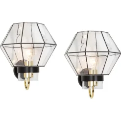 Hot Pamono Iron and Glass Wall Light Sconces from Limburg, Germany, 1960s, Set of 2