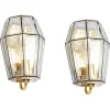 Pamono Iron and Glass Wall Light Sconces from Limburg, Germany, 1960s, Set of 2> Wall Lights & Sconces