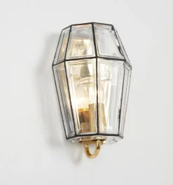 Pamono Iron and Glass Wall Light Sconces from Limburg, Germany, 1960s, Set of 2> Wall Lights & Sconces