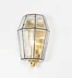 Pamono Iron and Glass Wall Light Sconces from Limburg, Germany, 1960s, Set of 2><noscript><img width=