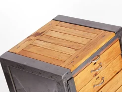 Sale Pamono Iron and Wood Workbench with Drawers, 1950s