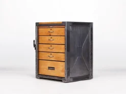Sale Pamono Iron and Wood Workbench with Drawers, 1950s