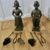 Pamono Iron Dutch Girl and Boy Companion Set, 1930s, Set of 8> Fireplaces And Mantels
