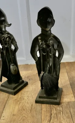 Pamono Iron Dutch Girl and Boy Companion Set, 1930s, Set of 8> Fireplaces And Mantels