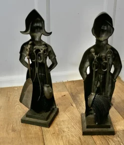 Pamono Iron Dutch Girl and Boy Companion Set, 1930s, Set of 8><noscript><img width=