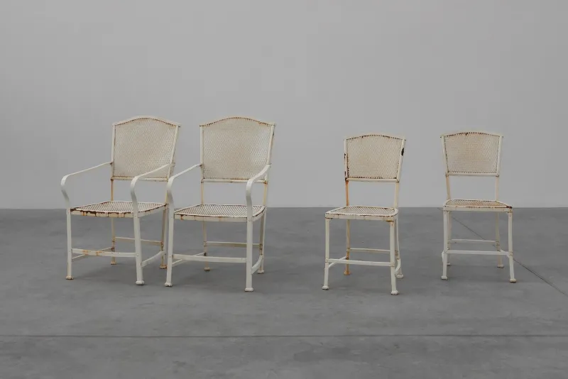 Pamono Iron Garden Chairs by Gustave Serrurier-Bovy for Serrurier et Cie, 1903, Set of 4> Garden Seating