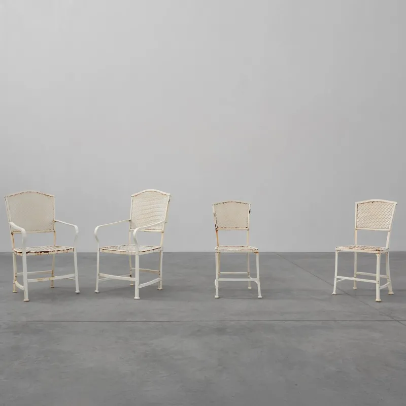 Pamono Iron Garden Chairs by Gustave Serrurier-Bovy for Serrurier et Cie, 1903, Set of 4> Garden Seating