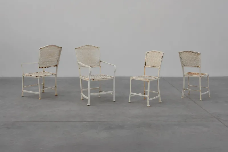 Pamono Iron Garden Chairs by Gustave Serrurier-Bovy for Serrurier et Cie, 1903, Set of 4> Garden Seating