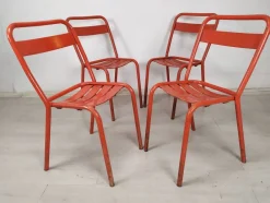 Outlet Pamono Iron Garden Chairs from Tolix, 1950s, Set of 4