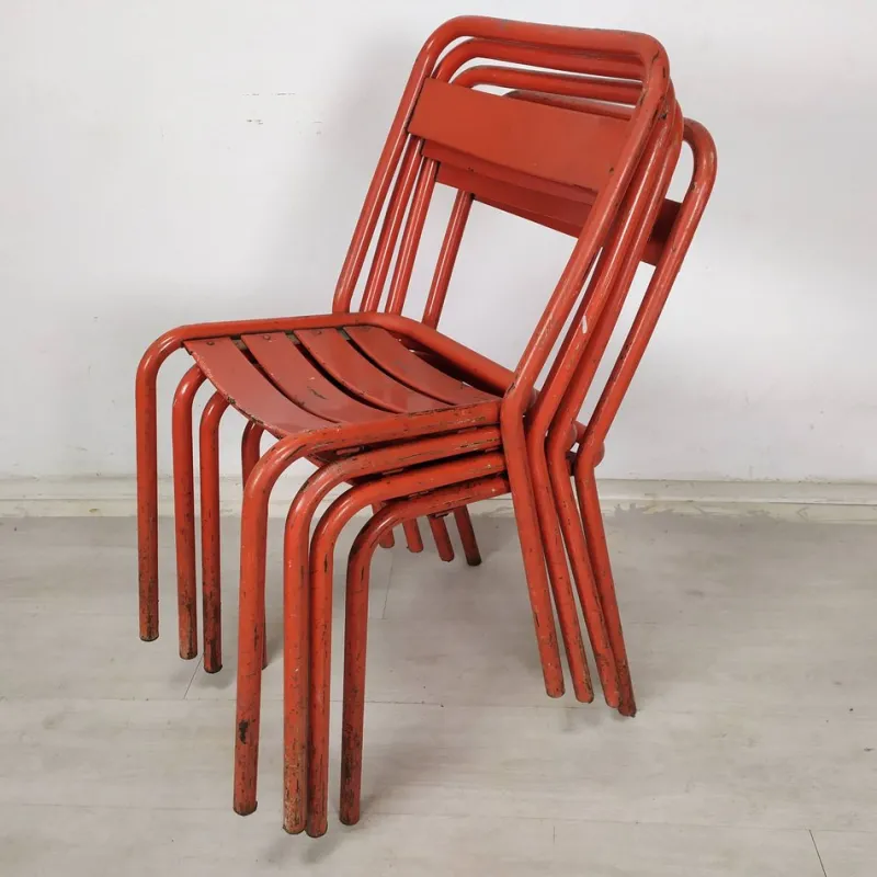 Outlet Pamono Iron Garden Chairs from Tolix, 1950s, Set of 4