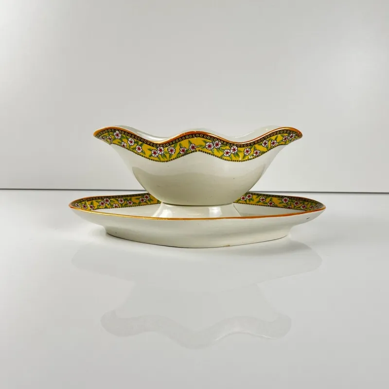 Hot Pamono Ironstone Yvonne Sauceboat from Orchies, Early 20th Century