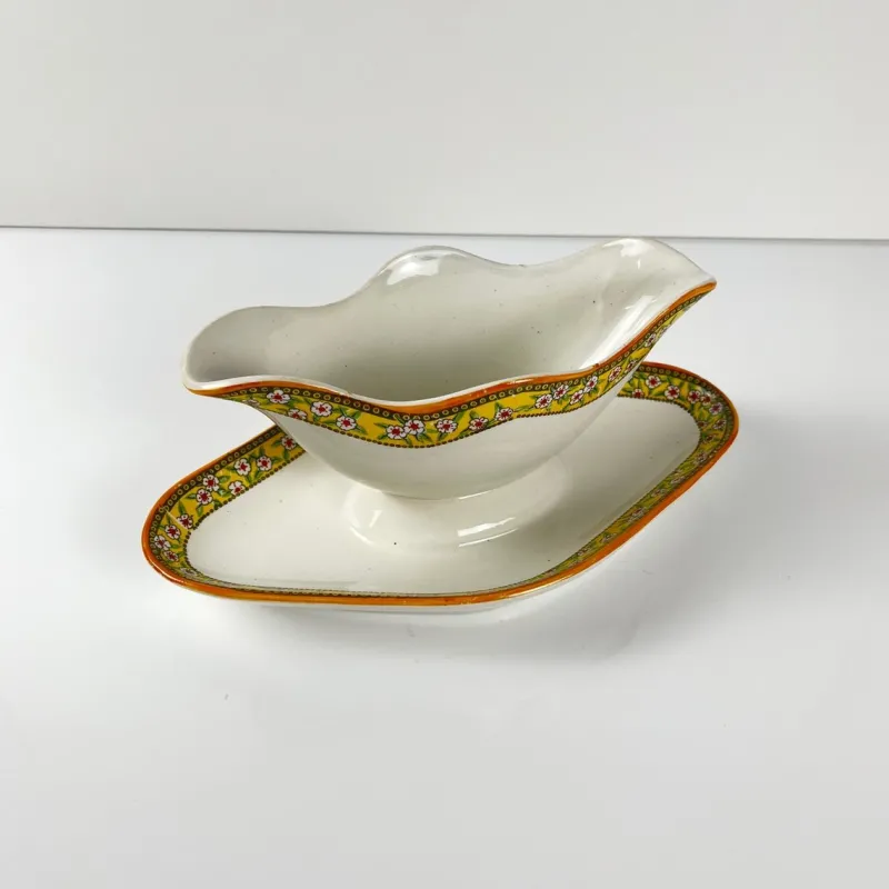 Hot Pamono Ironstone Yvonne Sauceboat from Orchies, Early 20th Century