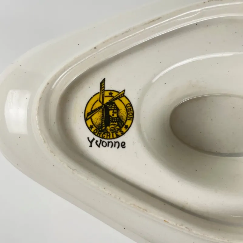 Hot Pamono Ironstone Yvonne Sauceboat from Orchies, Early 20th Century