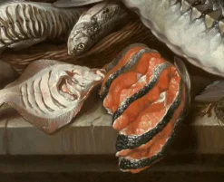 Pamono Isaac Van Duynen, Still Life with Sea Fish on Table, 17th Century, Oil Painting, Framed><noscript><img width=