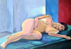 Clearance Pamono Isabelle Pardoe, Colorful Reclining Nude Woman, 2000s, Oil on Canvas