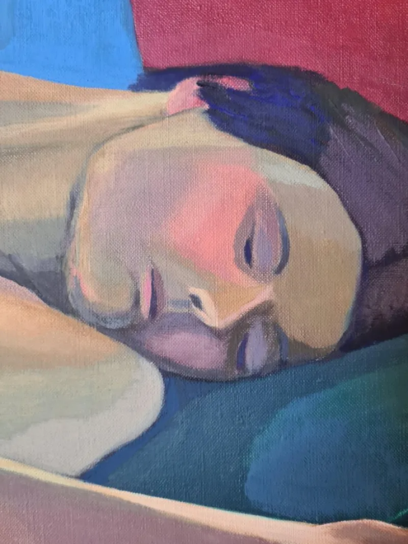 Clearance Pamono Isabelle Pardoe, Colorful Reclining Nude Woman, 2000s, Oil on Canvas
