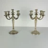 Pamono Italian 800 Silver 5-Flame Candlesticks, 1980s, Set of 2> Candleholders