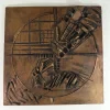 Hot Pamono Italian Abstract Sculpture Art Copper Panel