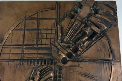 Hot Pamono Italian Abstract Sculpture Art Copper Panel