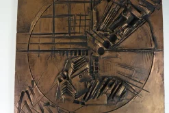 Hot Pamono Italian Abstract Sculpture Art Copper Panel