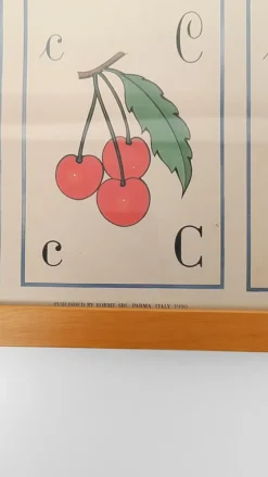 Pamono Italian Alphabet Poster in Parma by Forme, 1990s><noscript><img width=
