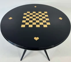 Pamono Italian Art Deco Cards and Chess Play Table, 1950s